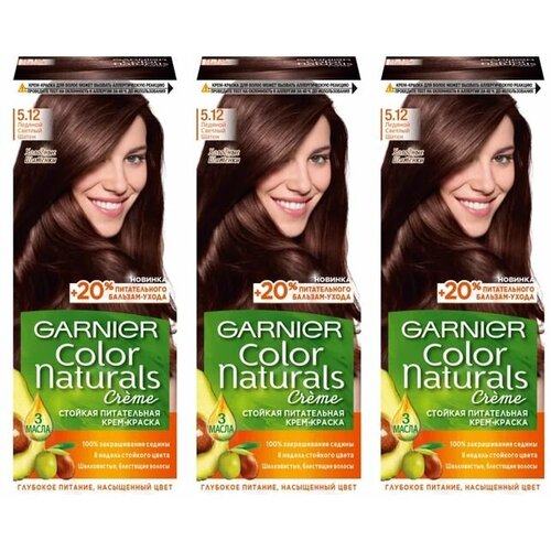 garnier color naturals краска для волос 5 12 ледяной светлый шатен набор 2шт GARNIER Color Naturals Краска для волос 5.12 Ледяной светлый шатен, набор 3шт