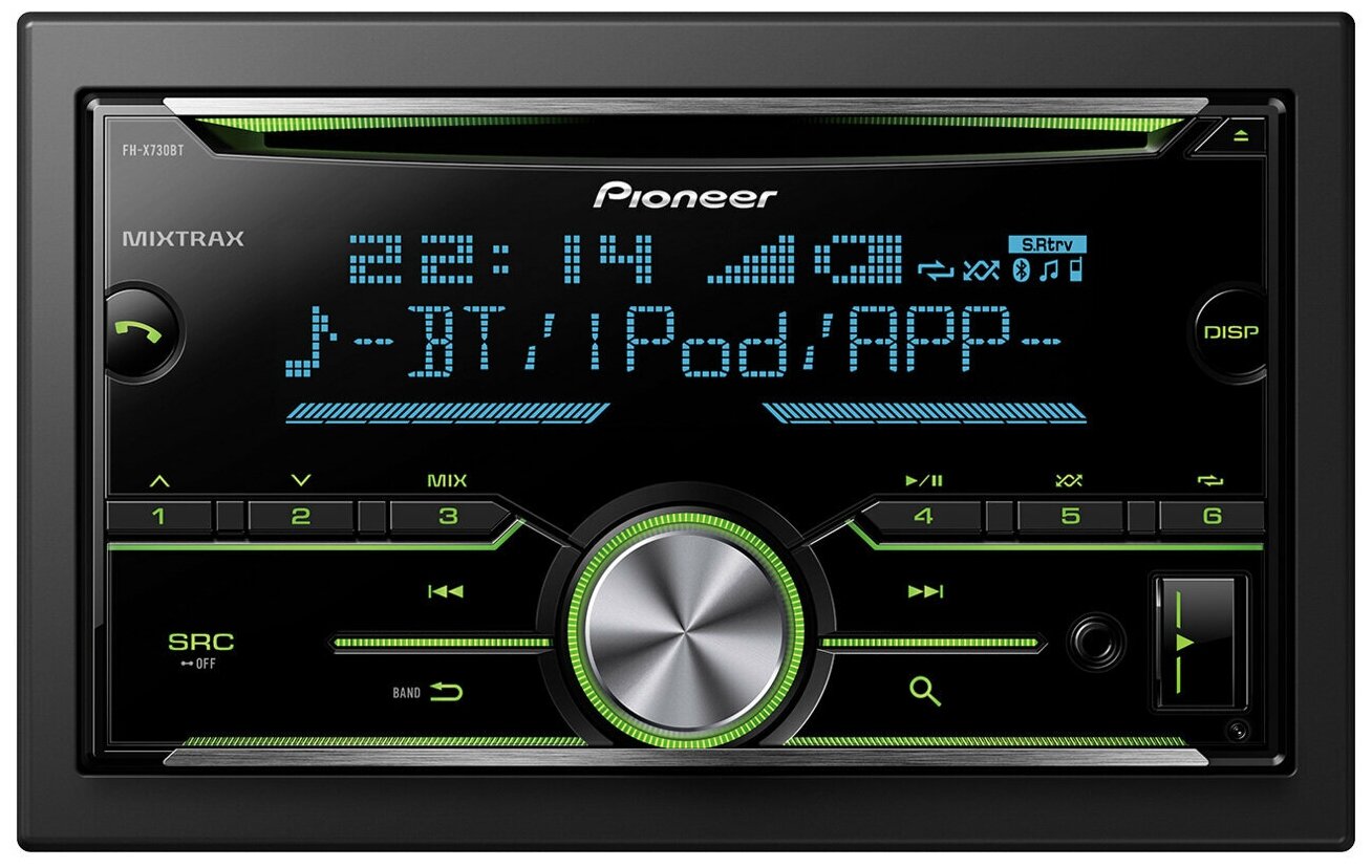 PIONEER FHX730BT cd-ресивер PIONEER FH-X730BT 2-DIN, MP3, USB, BT, IPOD