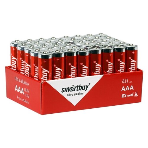 батарейка smartbuy aaa lr03 ultra alkaline в упаковке 40 шт Батарейка SmartBuy AAA LR03 Ultra Alkaline, в упаковке: 40 шт.