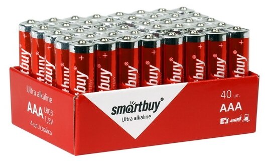 Батарейка алкалиновая Smartbuy LR03 (SBBA-3A40S) AAA, 40 шт.