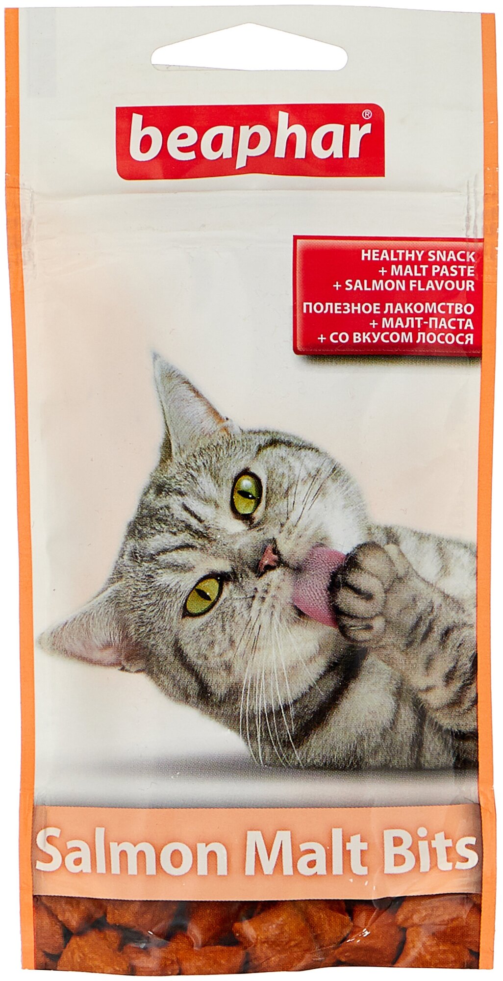 Лакомство для кошек Beaphar Salmon Malt Bits, 35 г