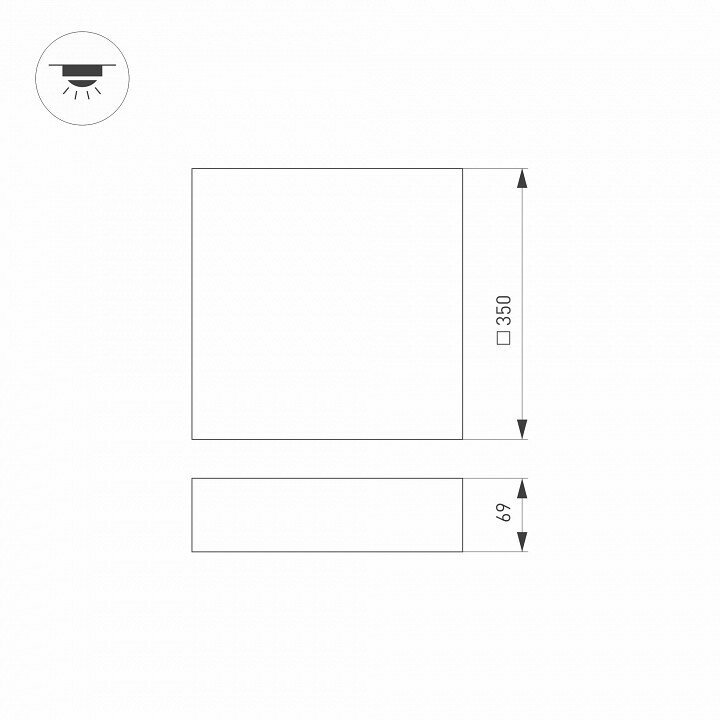 Светильник SP-QUADRO-S350x350-30W Warm3000 (WH, 120 deg, 230V) (Arlight, IP40 Металл, 3 года) - фотография № 16