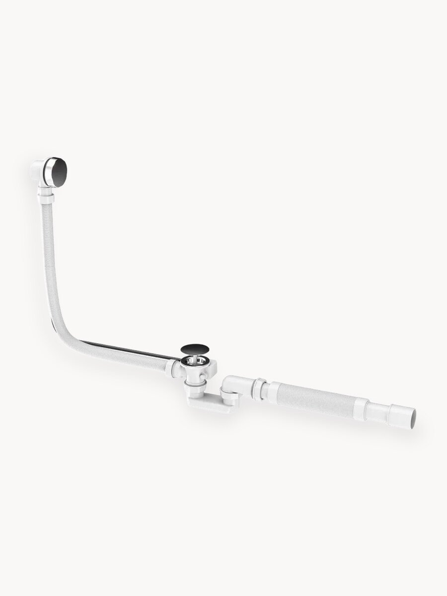 Слив перелив для ванны полуавтомат AM.PM хром, для слива 52 мм, длина 1000 мм, подходит для ванн с центральным сливом