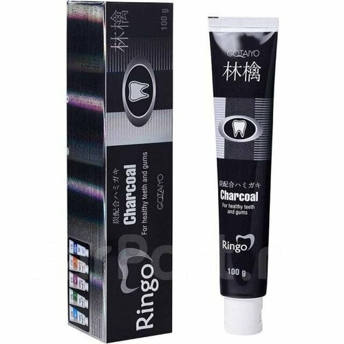 Gotaiyo Ringo Зубная паста отбеливающая Charcoal 100 гр