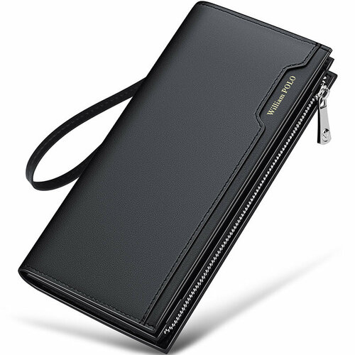 Кошелек WILLIAMPOLO, фактура плетеная, черный