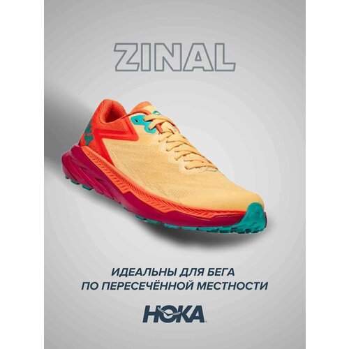 фото Кроссовки hoka one one, полнота d, размер us9d/uk8.5/eu42 2/3/jpn27, фиолетовый, желтый, коралловый