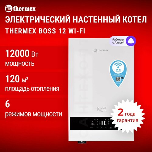 Электрический настенный котел THERMEX Boss 12 Wi-Fi White 46420₽
