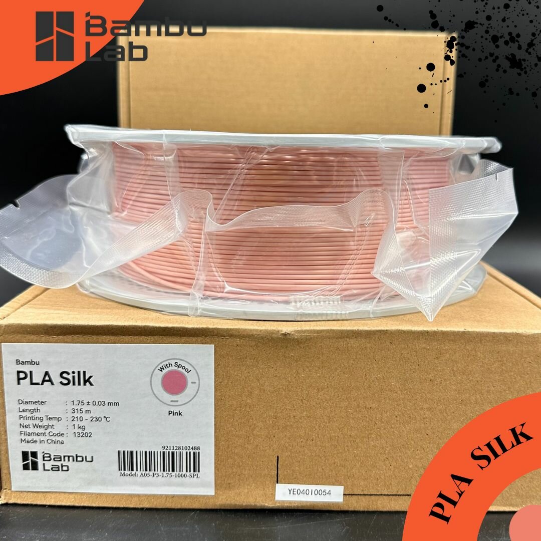 Филамент Bambu Lab PLA Silk Pink Розовый (13207) / пластик для печати игрушек на 3д принтере , 1кг на катушке — фото 1
