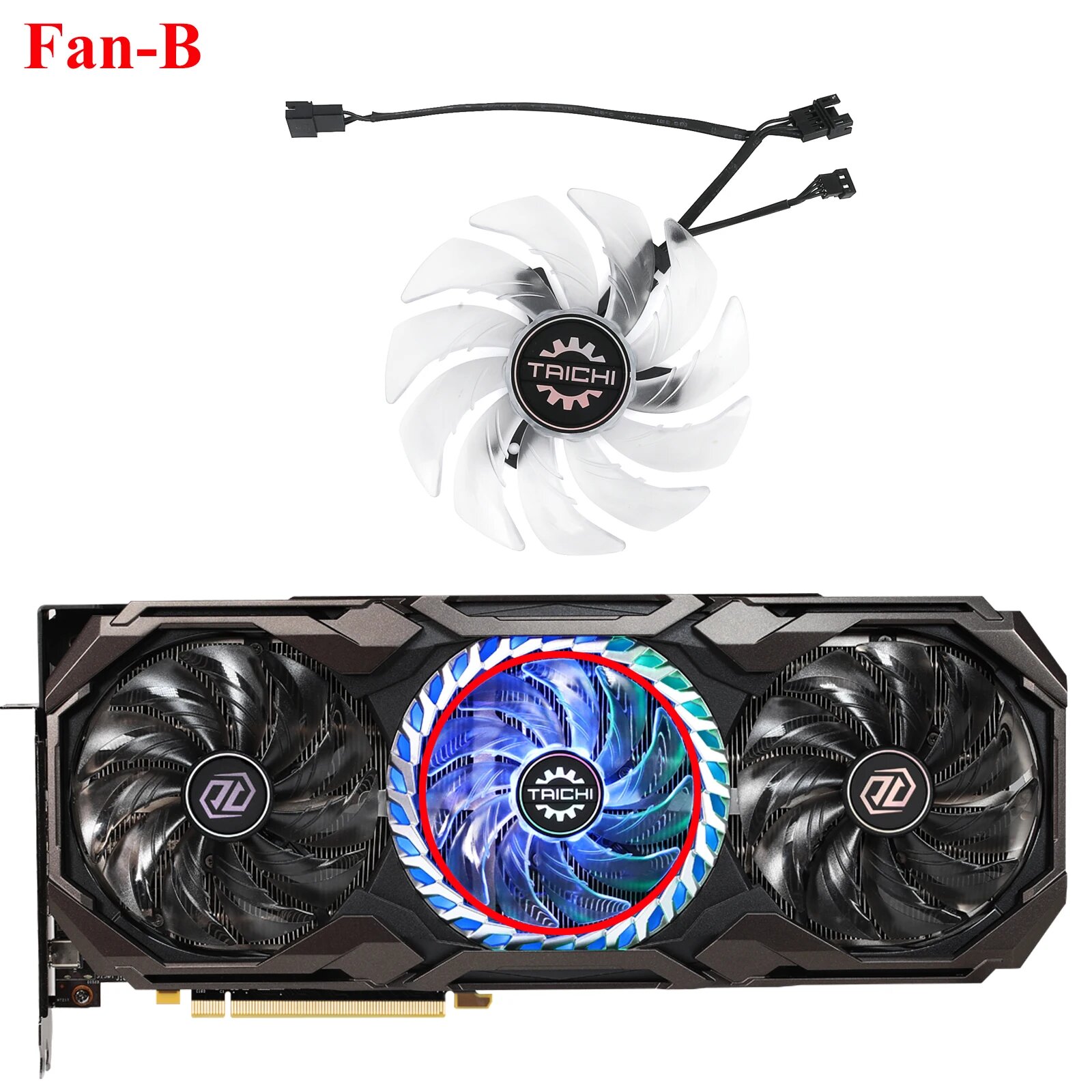 Coolerage вентилятор для ASRock AMD Radeon RX 6800 XT Taichi X, Fan - B