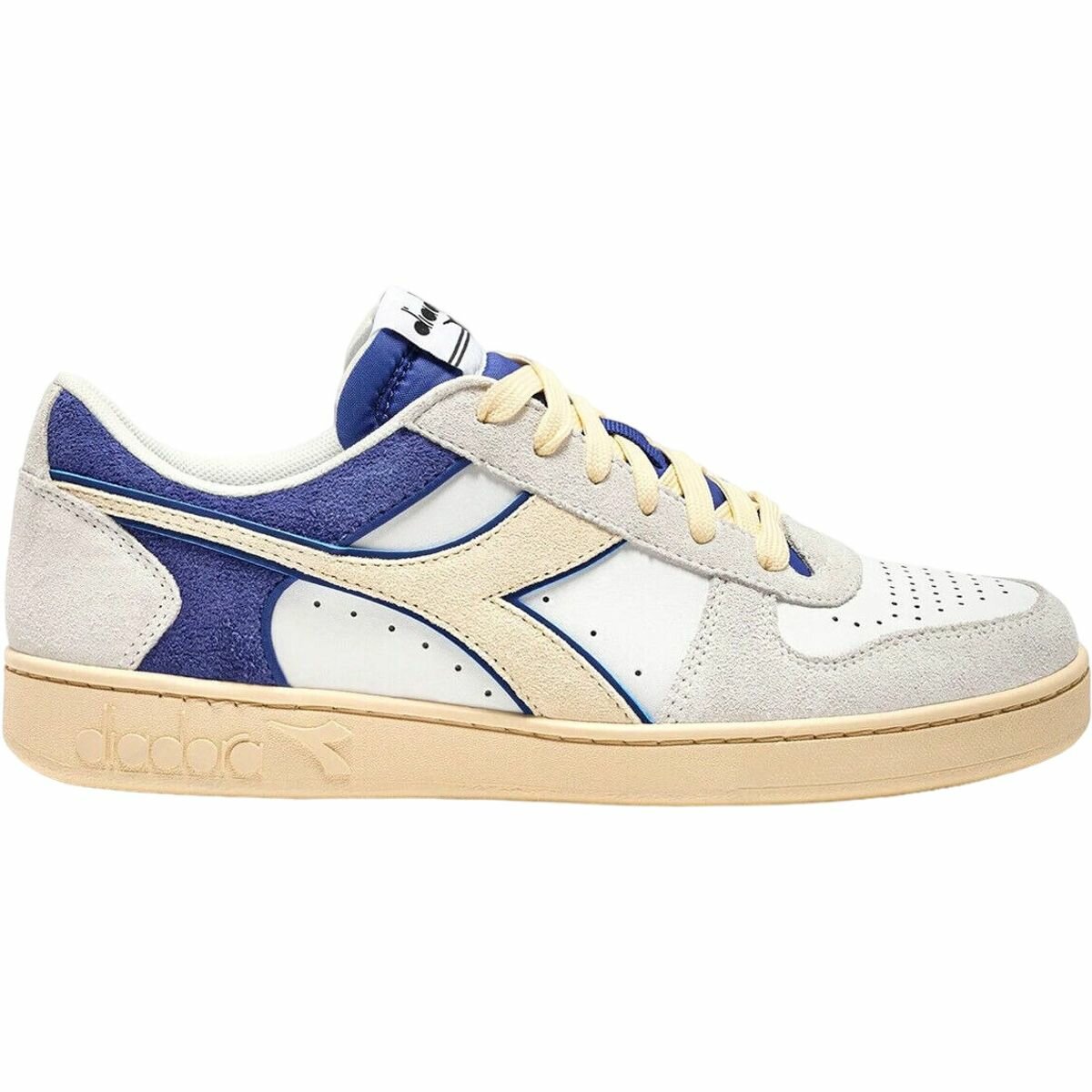 Кроссовки Diadora MAGIC BASKET LOW SUEDE LEATHER, полнота F, размер 11, белый/голубой