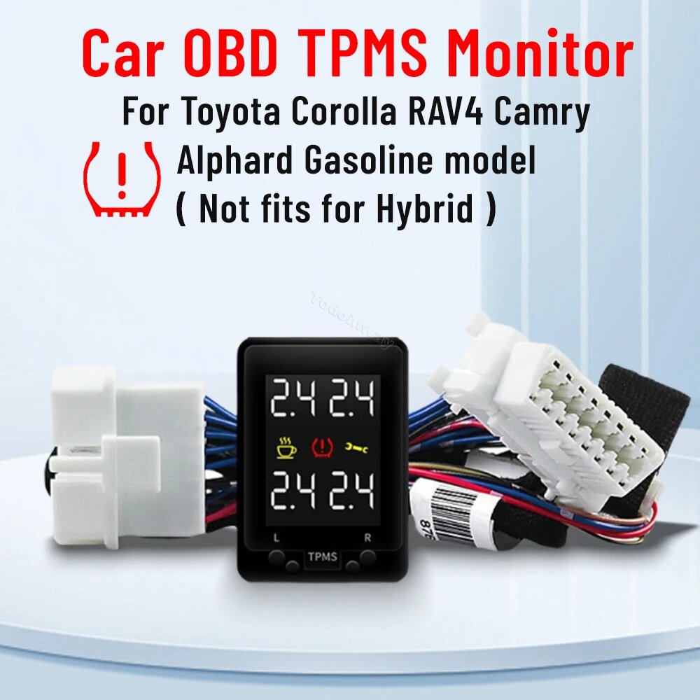 Автомобильный OBD TPMS системы контроля давления в шинах, беспроводной датчик, бесплатно для Toyota RAV4 2013 2015, Corolla Prado Camry Prius, аксессуары, Fortuner 2017