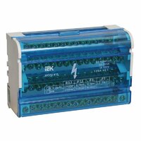 Шина на DIN-рейку в корпусе (кросс-модуль) ШНК 4х15 3L + PEN, IEK YND10-4-15-125 (1 шт.)