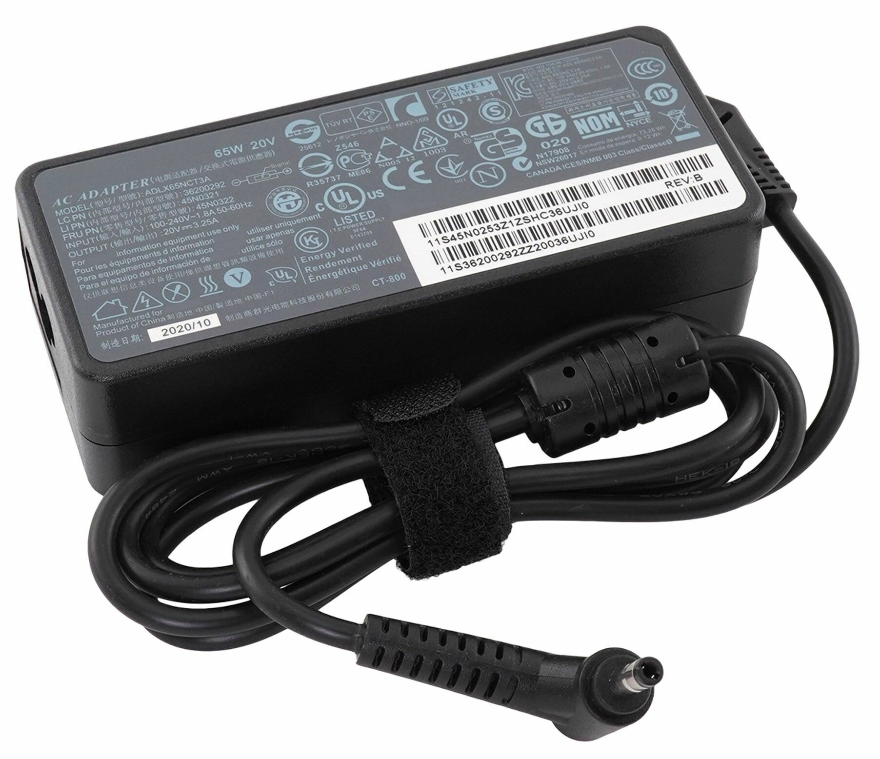 Блок питания для Lenovo 20V 3.25A (65W) 4.0x1.7мм (OEM)