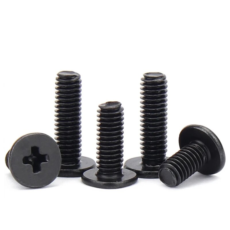 M2 M2.5 M3 M4 никель/черный оцинкованная углеродистая сталь см Крест Звезда ультратонкие плоские круглые головки болты Phillips плоские головки винты Black zinc M4x10x7mm-10pcs