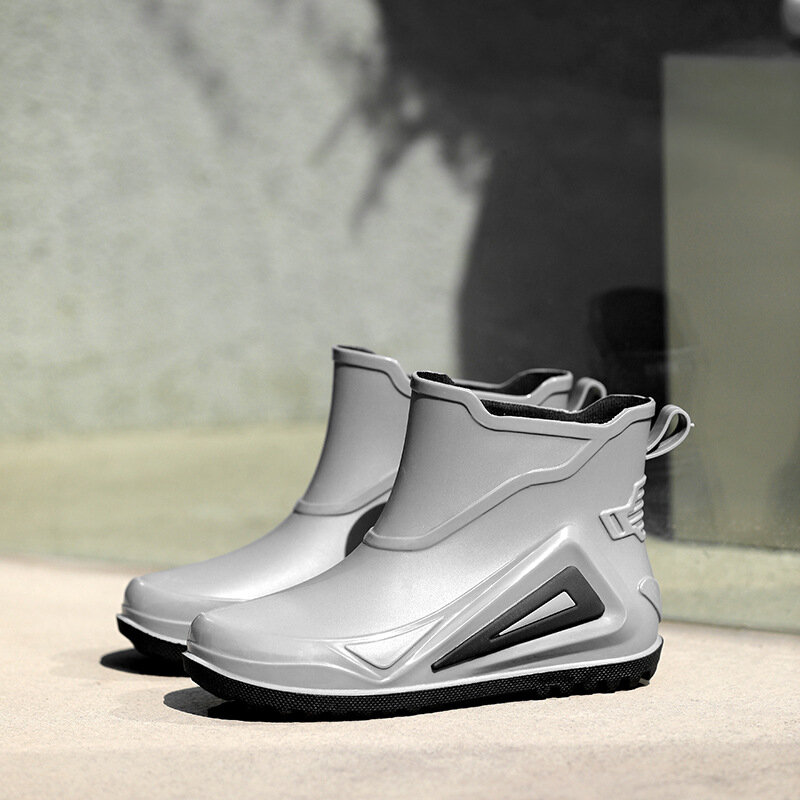 Полусапожки резиновые сапоги мужские дышащие кухонные рабочие защитные резиновые сапоги рыболовные водонепроницаемые нескользящие водонепроницаемые сапоги для езды на вынос специальные резиновые сапоги