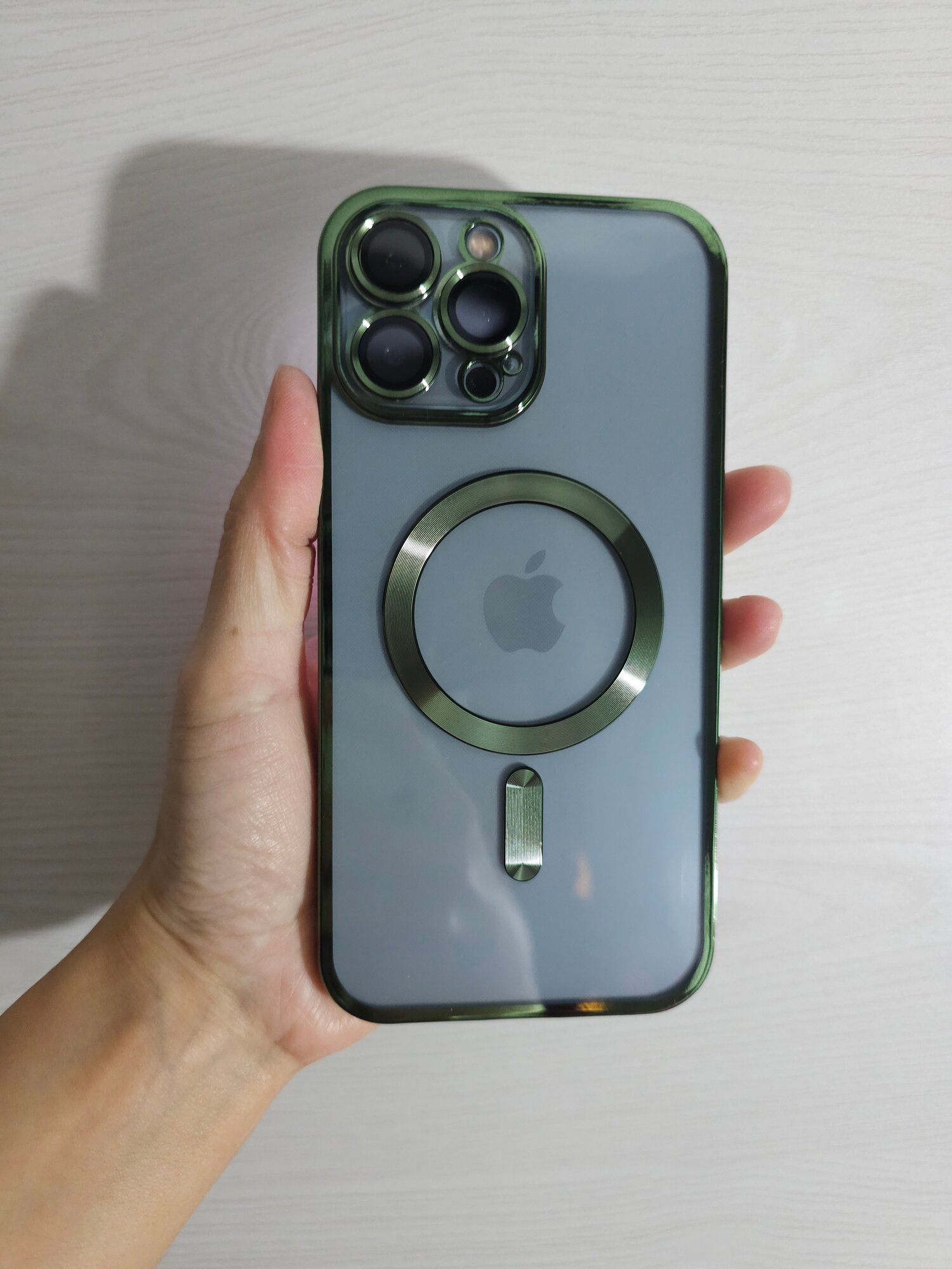 Чехол на iPhone 13 Pro Max "Soft Touch", силикон, прозрачный, ударопрочный, болотовый