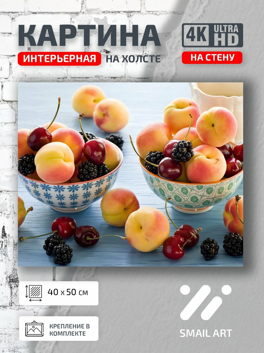 Картина на холсте интерьерная 40 на 50 на стену Стол Food для кухни кулинария интерьер