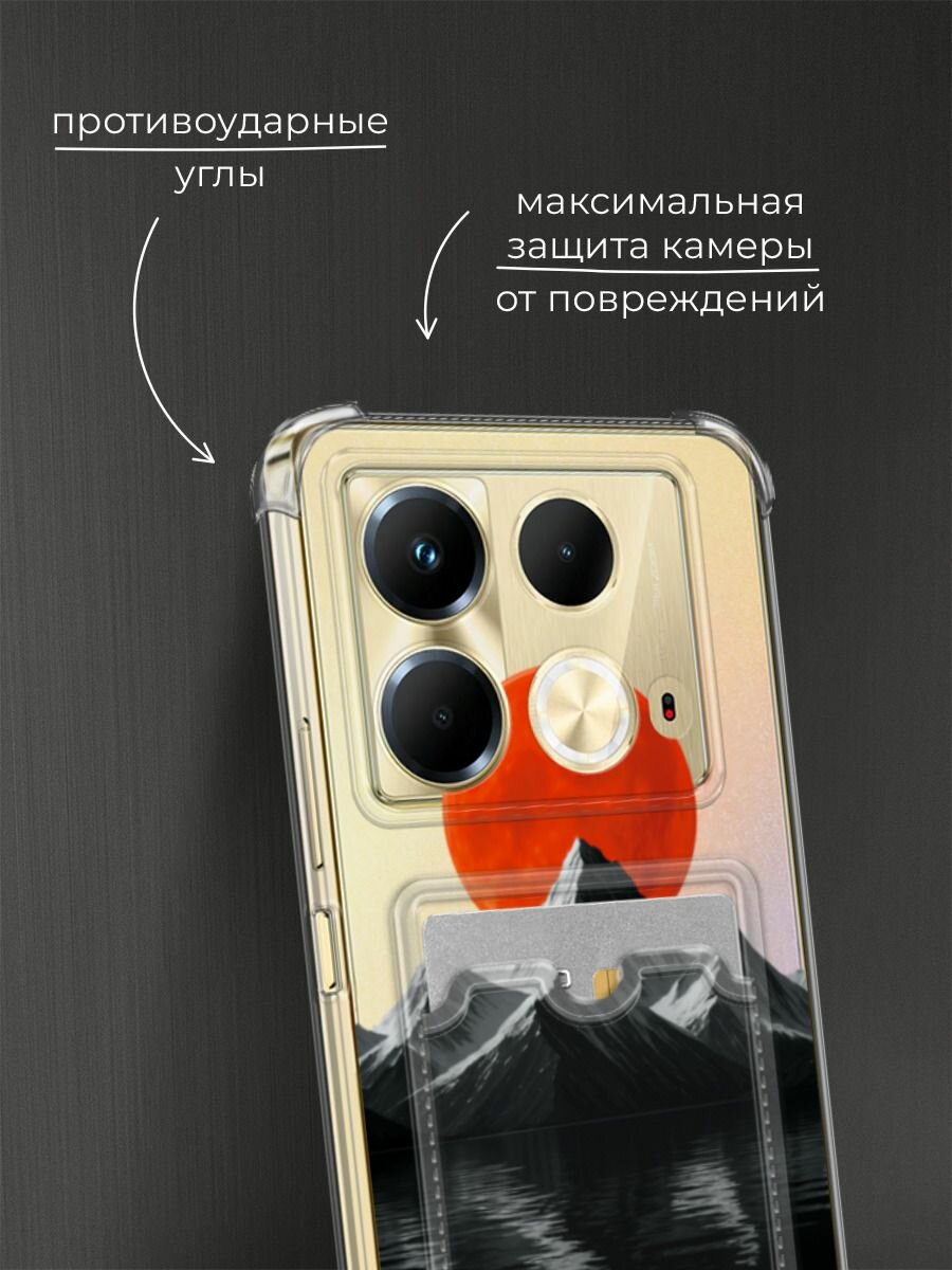 Чехол на Infinix Note 40 (Инфиникс Нот 40) с картой и принтом Черная гора 3 — фото 1