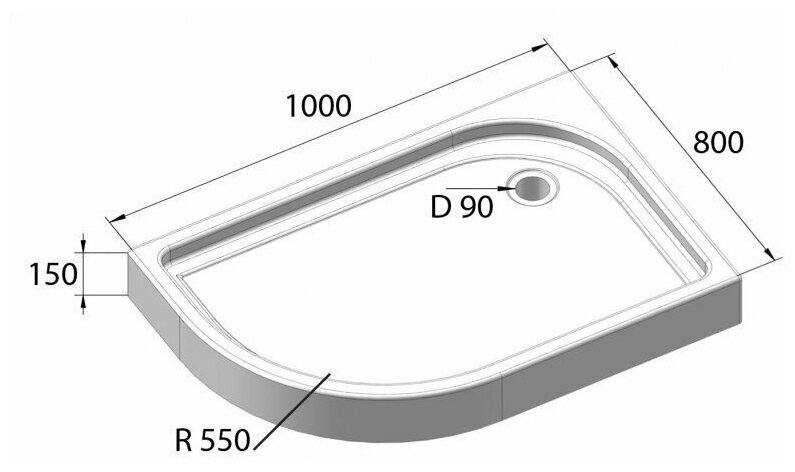 Поддон для душа BelBagno TRAY-BB-RH-120/80-550-15-W-L - фотография № 6