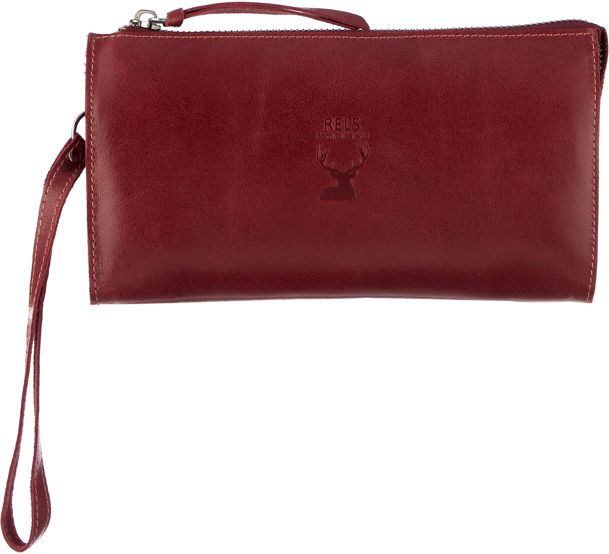 Портмоне RELS, фактура гладкая, бордовый — фото 1