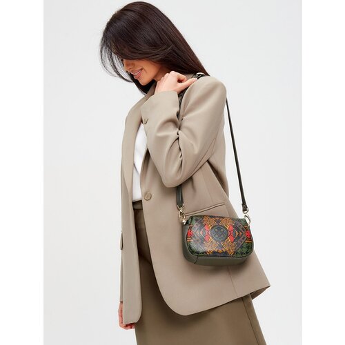 фото Женская сумка кросс боди curanni на плечо с принтом зебра из натуральной кожи