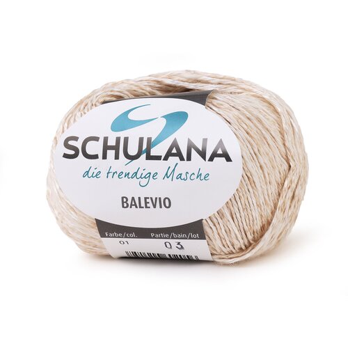 Пряжа Balevio цвет № 01 (50г, 145м) Schulana 40% вискоза 30% хлопок 30% лен