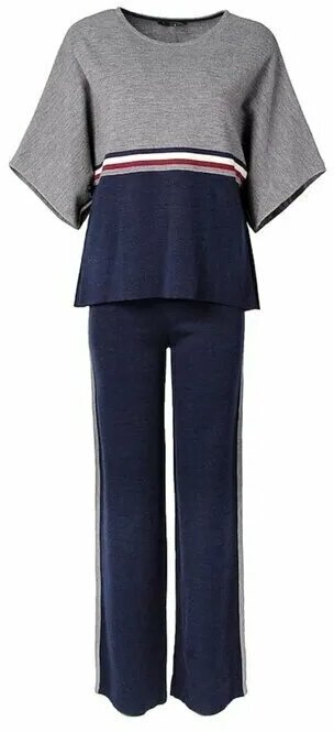 Костюм Giorgia & Johns, свитер и брюки, свободный силуэт, трикотажный, размер m, синий