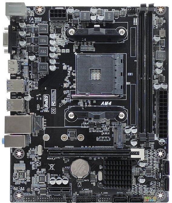Материнская плата Micro ATX A320 AM4 AMD DDR4 до 32 ГБ socket AMD Ryzen