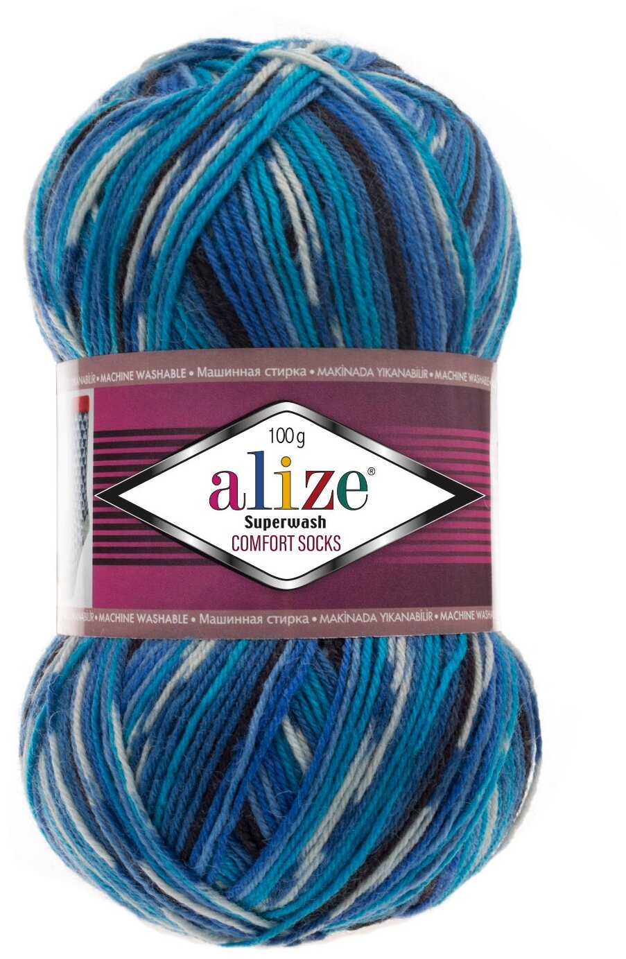 Пряжа Alize Superwash Comfort Socks 75 % шерсть 25 % полиамид 100 г