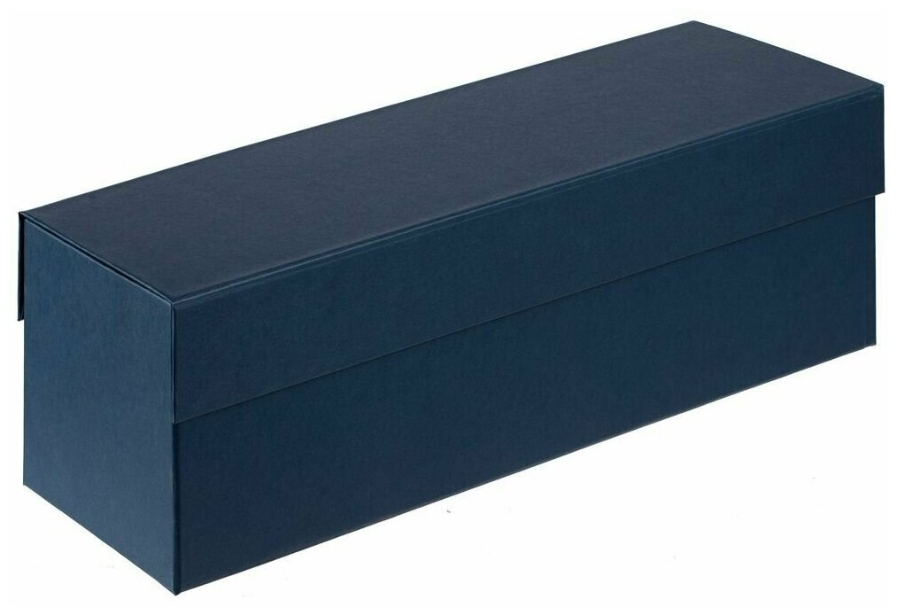 Подарочная коробка новогодняя картонная под бутылку Color Jacket синяя