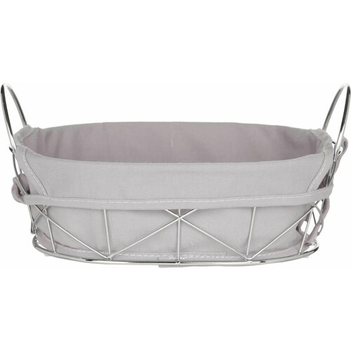 Корзина для хлеба 27x16 см хлопокметалл овальная сераясеребристая Twist silver 1590₽