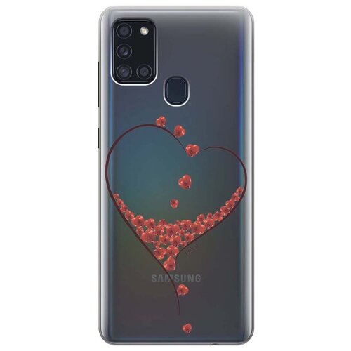 фото Ультратонкий силиконовый чехол-накладка clearview 3d для galaxy a21s с принтом "little hearts" gosso