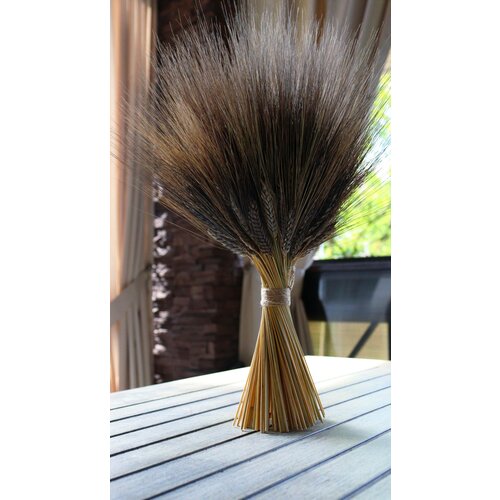 Лавандовый замок / Сухоцветы черного усатого ячменя (букет самостоящий) в подарочной упаковке / высота 45см.