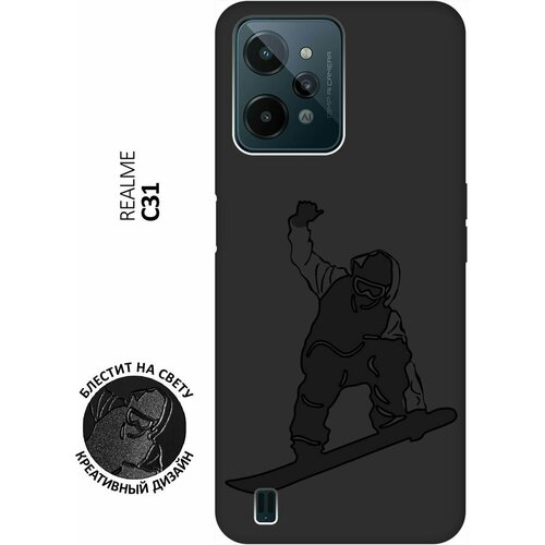 Матовый чехол Snowboarding для realme C31 / Рилми С31 с 3D эффектом черный матовый чехол volleyball для realme c31 рилми с31 с 3d эффектом черный