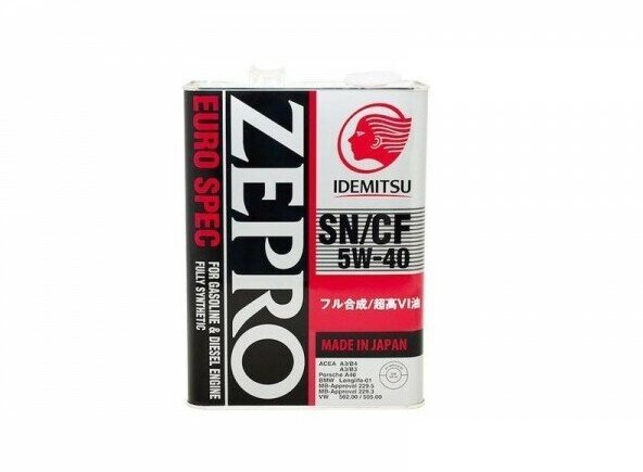 Idemitsu ZEPRO Euro Spec 5W-40 4л