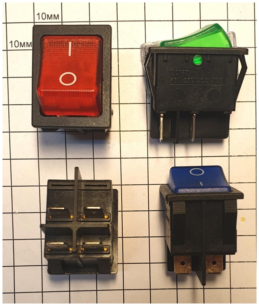 Выключатель SC 767B 4c Подсв.220V желтый off-on