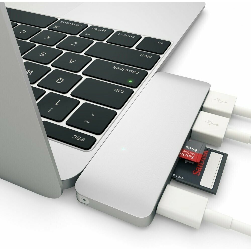 USB-концентратор Satechi Type-C Pass-Through USB Hub with USB-C Charging Port (ST-TCUP) разъемов: 3