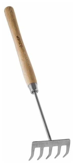 Грабельки Зубр "Эксперт" из нержавеющей стали, деревянная ручка из ясеня, 5 прямых зубцов, 88x65x480мм 4-39473 - фотография № 4