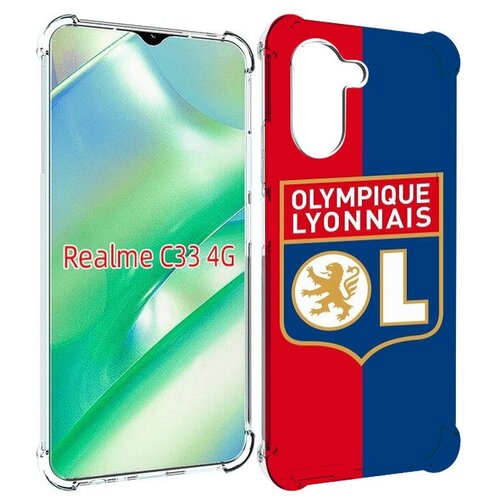 Чехол MyPads фк лион эмблема для Realme C33 4G задняя-панель-накладка-бампер