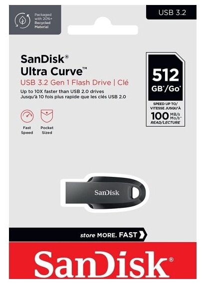 Флешка Sandisk Ultra Curve SDCZ550-256G-G46 256 Гб Black