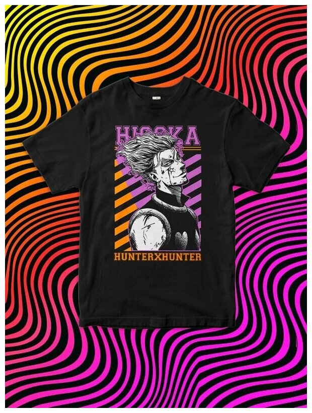 Футболка Design Heroes Аниме Hunter x Hunter - Хисока Мужская Черная 