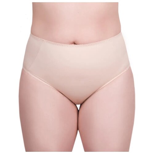 фото Milavitsa трусы слипы высокой посадки с кружевной вставкой classic, размер 114, нюд