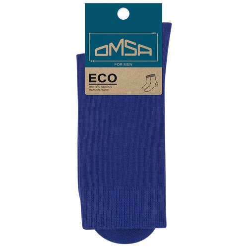 фото Мужские носки omsa, 1 пара, классические, нескользящие, размер 39-41(25-27), оранжевый, синий