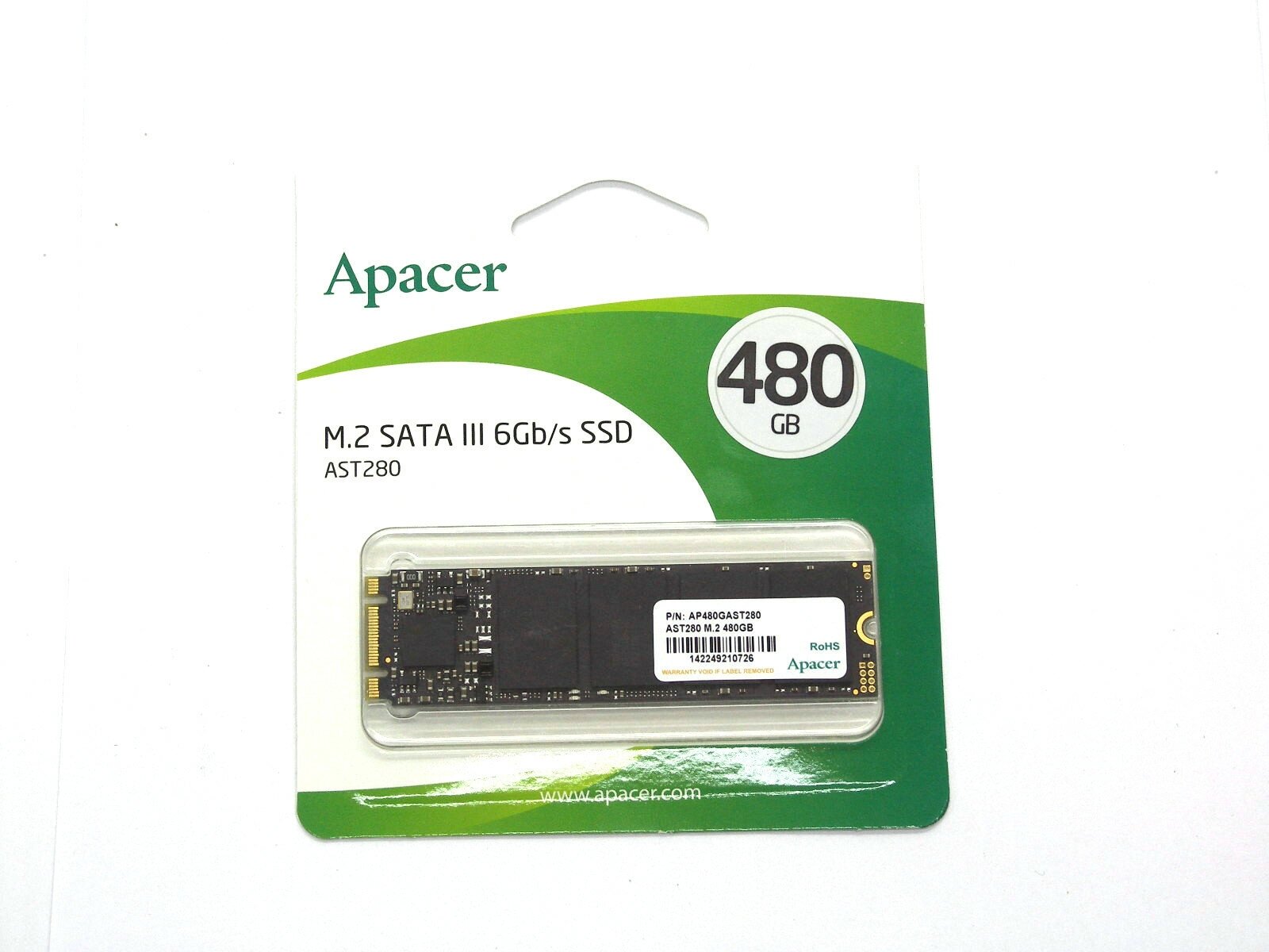 Накопитель SSD M.2 2280 Apacer AST280 480GB TLC SATA 6Gb/s 520/495MB/s IOPS 84K MTBF 1.5M RTL - фото №4