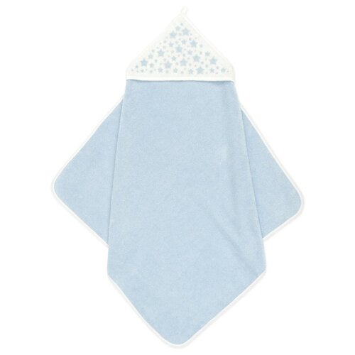 Пеленка-полотенце Бамбук для купания, 75*75 см, голубой-молочный, махра