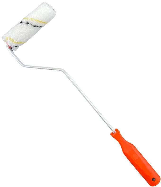 фото Малярный мини валик спластиковой удлиненной ручкой из микрофибры для красок на водной основе, диаметр 15 мм, размер- 100 мм