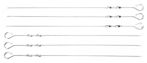 Шампуры KRAFTOOL "EXPERT" плоские, усиленные, нерж. сталь 2мм, длина 600мм, в блистере, 6шт - фотография № 1