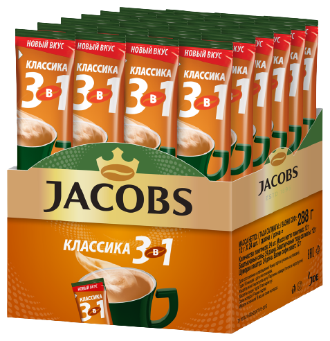 Напиток кофейный растворимый JACOBS 3 в 1 Классика, 13,5г х 24 шт - фотография № 3