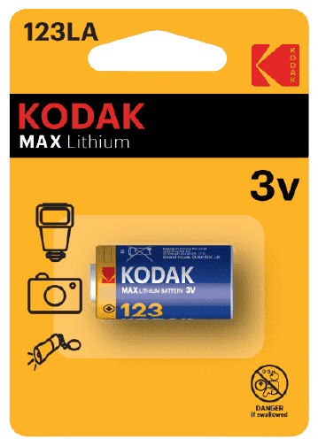 Батарейка Kodak Max Lithium CR123, в упаковке: 1 шт.