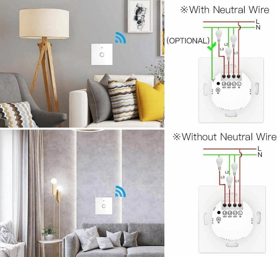 Выключатель MOES ZS-EU2, Zigbee, 100-240В - фотография № 3